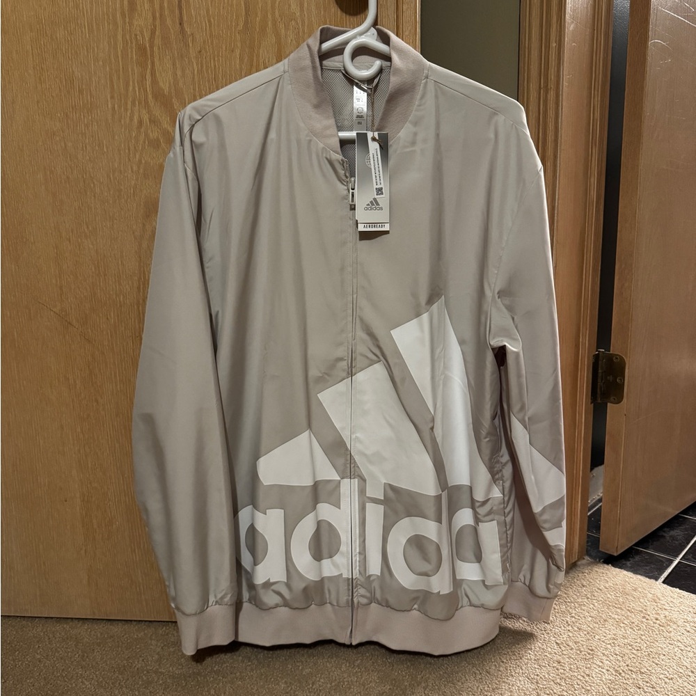 Adidas Men's Beige Bomber Jacket